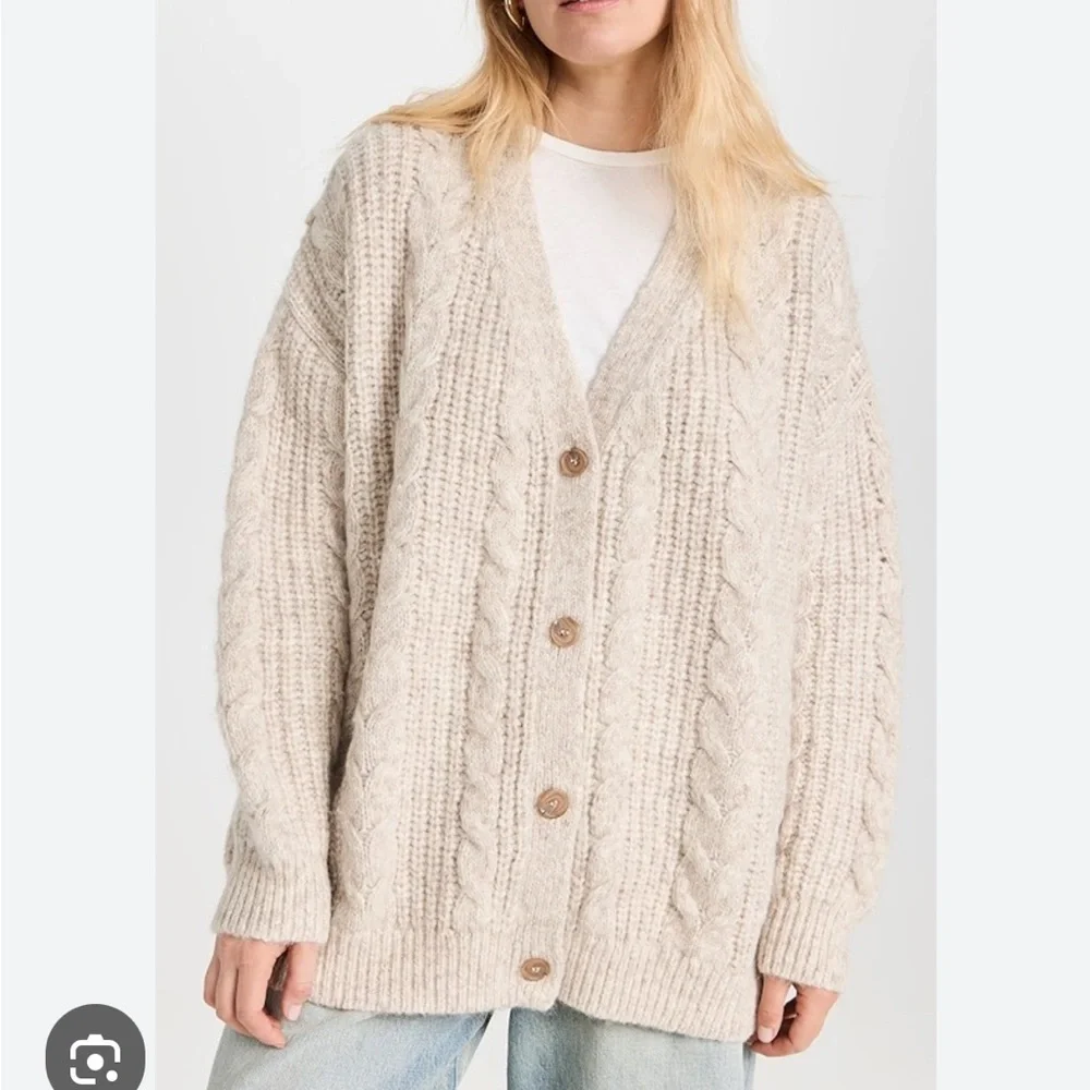 Cable Cocoon Cardigan oatmeal - Picture 1 of 12